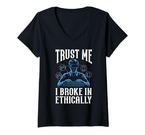 Damen Design für Cybersicherheits-Enthusiasten T-Shirt mit V-Ausschnitt Damen Design für Cybersicherheits-Enthusiasten T-Shirt mit V-Ausschnitt von Ethical Hacker Designs