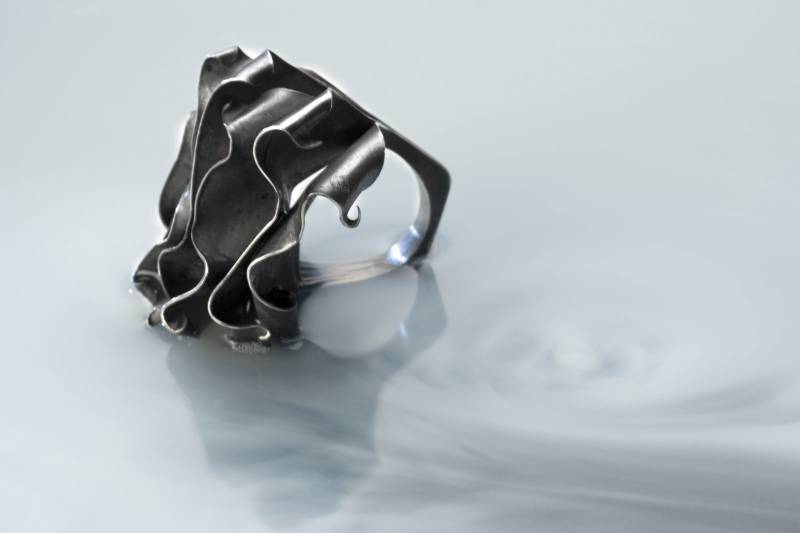 Fairmined Oxidiertes Silber Ring-Original Skulptur Ring-Einzigartiges Papier Design-Ethical Silberschmuck -Ökologisch Und Nachhaltig von EthicaljewelryEB