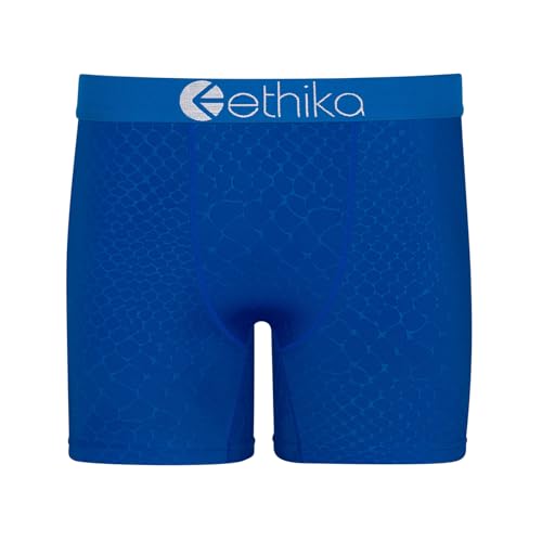 Ethika Herren-Boxershorts, geprägtes Python, Blau, Blau, X-Large von Ethika