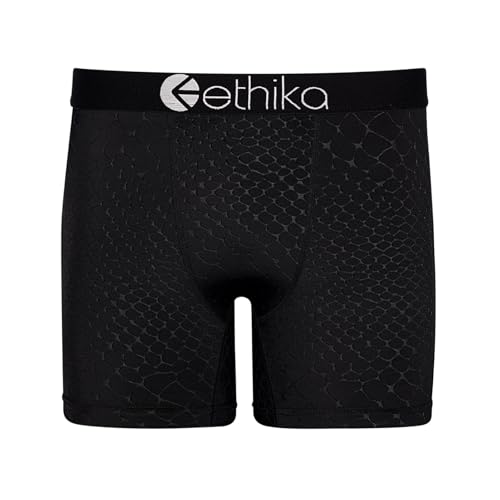 Ethika Herren-Boxershorts, geprägtes Python, Schwarz, Schwarz, Small von Ethika