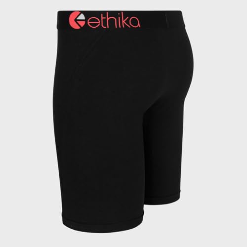 Ethika Herren-Boxershorts, einfarbig, schwarzes Siegel, Schwarz/Rot, 4X-Large von Ethika