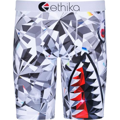 Ethika Herren Mid Boxershorts | Blazin Cheetah, silber, Large von Ethika