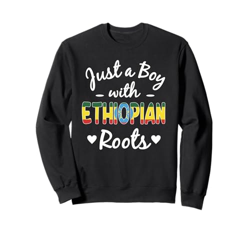 Just A Boy With Äthiopian Roots Äthiopien Man Pride Sweatshirt von Ethiopia Flag Designs Proud Ethiopian Heritage