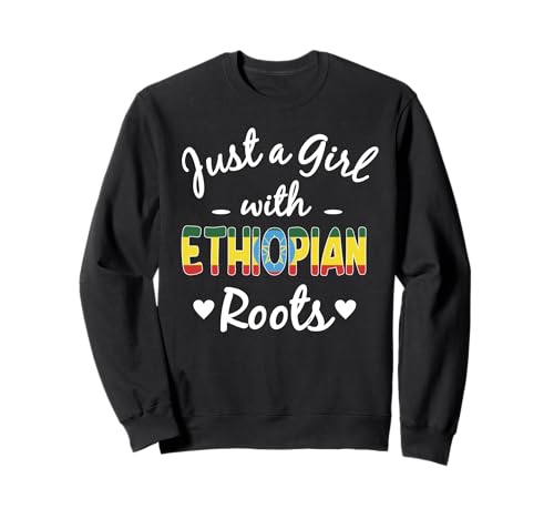 Just A Girl With Äthiopian Roots Äthiopien Woman Pride Sweatshirt von Ethiopia Flag Designs Proud Ethiopian Heritage