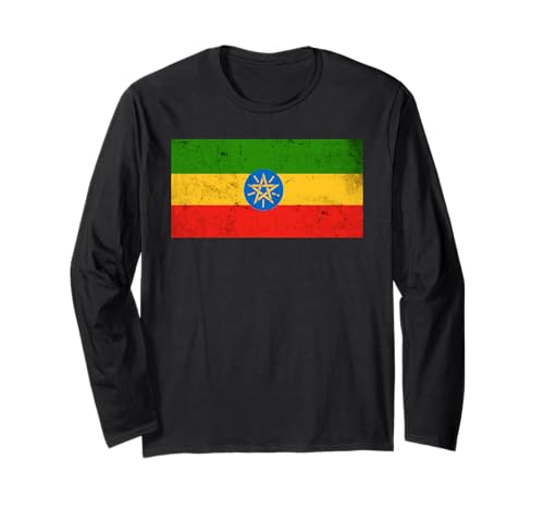 Äthiopien Flagge Grafik für Männer Frauen Kinder Langarmshirt von Ethiopia Flag Graphic Store