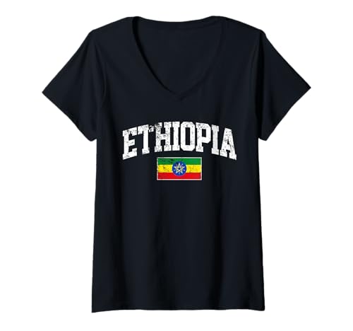 Damen Äthiopien Freund Äthiopien Reise nach Äthiopien Geschenk Äthiopien T-Shirt mit V-Ausschnitt Damen Äthiopien Freund Äthiopien Reise nach Äthiopien Geschenk Äthiopien T-Shirt mit V-Ausschnitt von Ethiopia friend Ethiopia trip to Ethiopia Gift