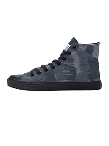 Ethletic Unisex Fair Trainer Cap Hi Cut Sneaker, Dove Camo Indigo | Jet Black, 36 EU von Ethletic