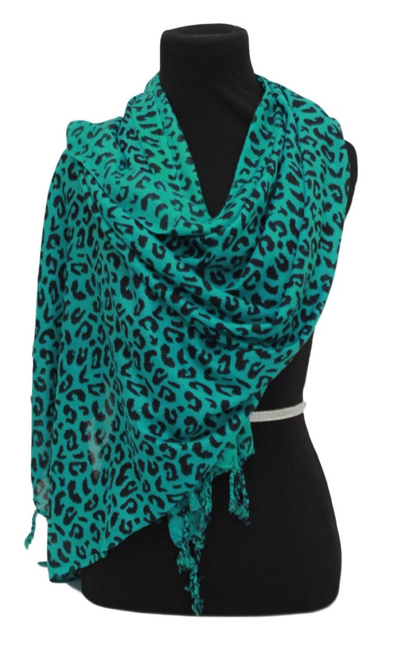 Grüner Geparden Print Pashmina Schal Warmer Winter Schal von EthnicityLLC