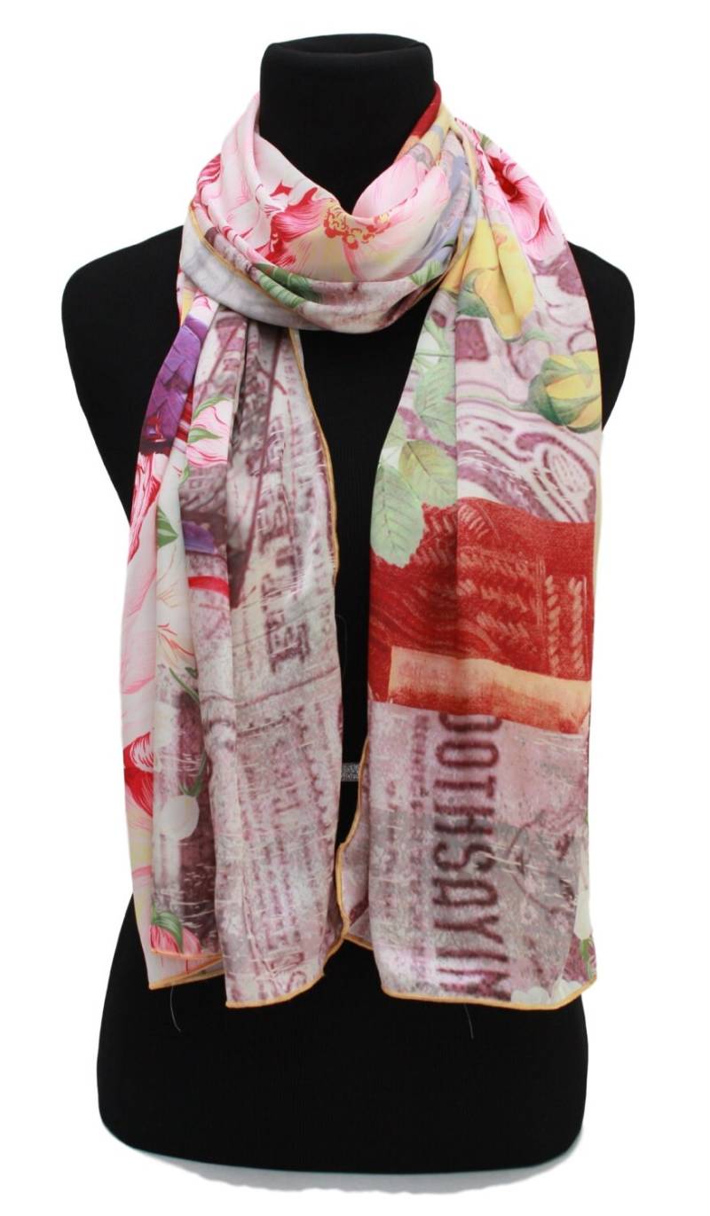 Seidenschal Frauen-Zeitung Schal-Gedruckt Seide Schal-Floral Schal-Sommer Schals-Geschenk Für Newscaster-Seide Wickeln-Oblong Schal-Kopf-Schal von EthnicityLLC