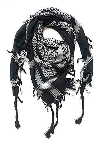 Ethnique Mode Keffieh 100% Cotton Scarf for Men and Women Military Tactical Scarf Military Shemagh, Black von Ethnique Mode