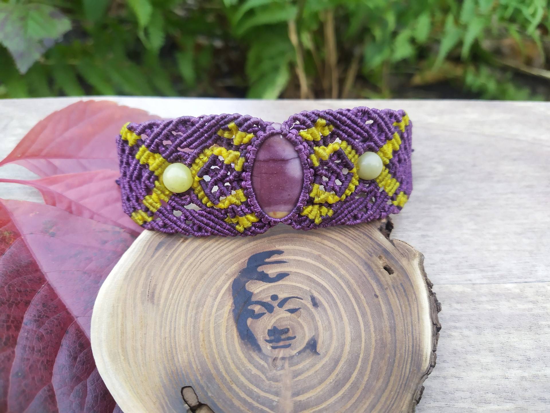 Makramee Armband~Lila Armband~Mookait Jaspis Armband~Boho Armband~Violett Armband~Festival Armband~Hippie Armband Makramee Armband~Lila Armband~Mookait Jaspis Armband~Boho Armband~Violett Armband~Festival Armband~Hippie Armband von EthnoTribeStyle