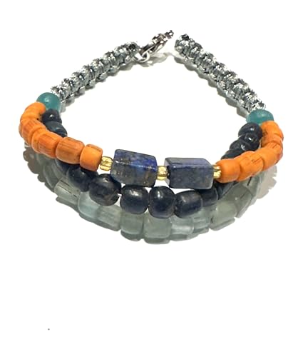 Ethnos Barcelona - Armband mit Lapislazuli-Steinen und recycelten Glasperlen. Größe: 17,5 cm. Ethnos Barcelona - Armband mit Lapislazuli-Steinen und recycelten Glasperlen. Größe: 17,5 cm. von Ethnos Barcelona