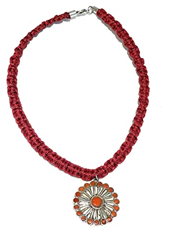 Ethnos Barcelona – Choker mit großem Silberanhänger – Türkis und Koralle. Länge: 41,5 cm. Ethnos Barcelona – Choker mit großem Silberanhänger – Türkis und Koralle. Länge: 41,5 cm. von Ethnos Barcelona