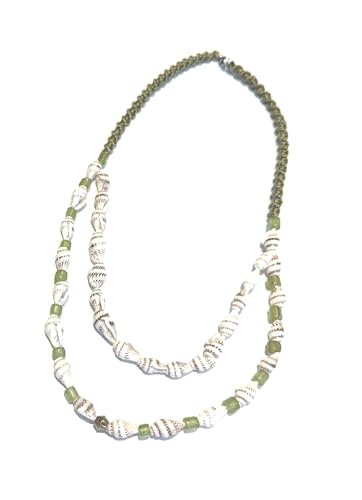 Ethnos Barcelona - Doppelte Halskette mit kleinen afrikanischen Muscheln und Perlen. Länge: 39,5 cm. Ethnos Barcelona - Doppelte Halskette mit kleinen afrikanischen Muscheln und Perlen. Länge: 39,5 cm. von Ethnos Barcelona