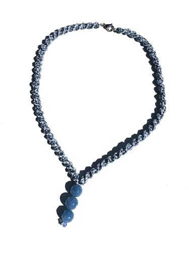 Ethnos Barcelona - Halskette mit Aquamarinsteinen und Makramee. Länge: 42 cm. Ethnos Barcelona - Halskette mit Aquamarinsteinen und Makramee. Länge: 42 cm. von Ethnos Barcelona