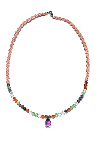 Ethnos Barcelona - Halskette mit kleinem Amethyst und Silberanhänger. Länge: 41 cm. Ethnos Barcelona - Halskette mit kleinem Amethyst und Silberanhänger. Länge: 41 cm. von Ethnos Barcelona