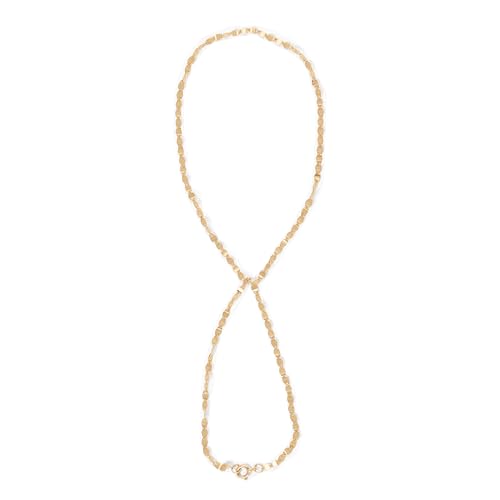 Ethos Jewelry 585 Echtgold Gelbgold Handkette Damen – 14K Massivgold Finger-Armband – Dicke 2mm Gliederkette – Marine-Stil – Slave Chain Armband mit Fingerring von Ethos Jewelry