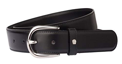 Aigner Men Daily Basis Ledergürtel mit Silberverschluß 3,5 cm black 115 von Etienne Aigner