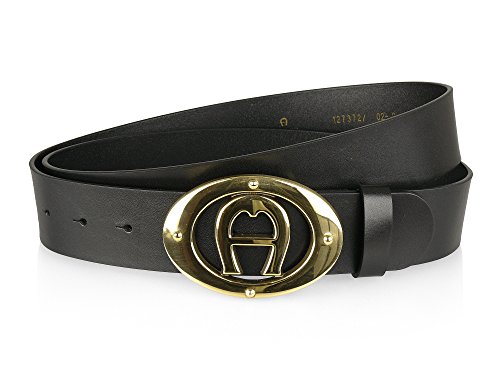 Ledergürtel von Aigner LOGO (105, Schwarz/Gold) von Etienne Aigner