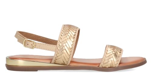 Etika Flache Sandalen 10046 in Gold für Damen – Damen, beige, 41 EU von Etika