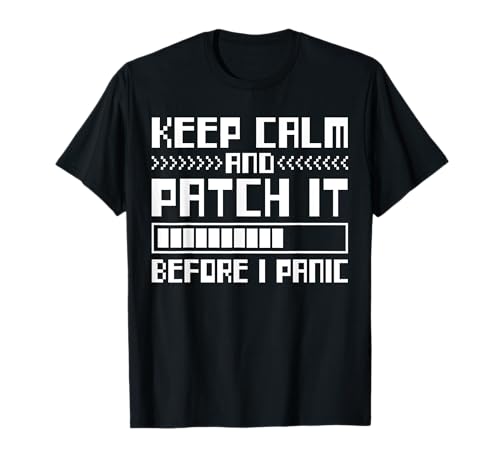 Keep Calm And Patch It Cyber Security Engineer T-Shirt von Etischer Hacker Computersicherheit Designs