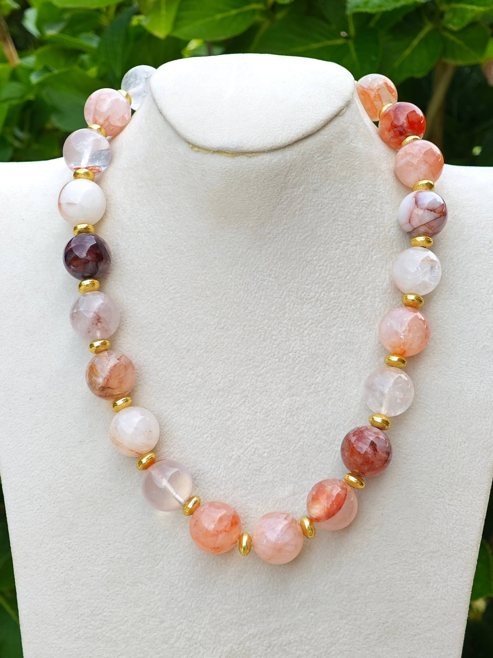 Maxi Hämatoid Quarz Stein Halsband Halskette, Gumball Statement Halskette von EtnaBijoux