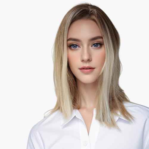 Schulter Länge Ombre Blonde Perücke Frauen Mode Synthetische Perücke Natürliche suchen für tägliche Party Halloween (Ombre Ash Blonde) von Etncy Life