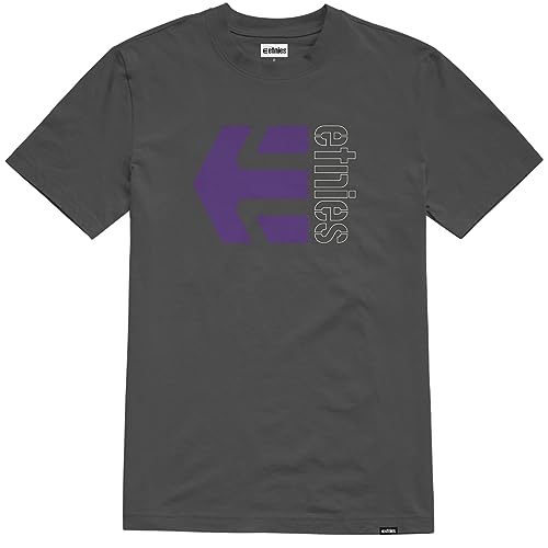 Etnies Corp Combo Kurzarm-T-Shirt in Dunkelgrau/Weiß, Dunkelgrau/Weiß, L von Etnies