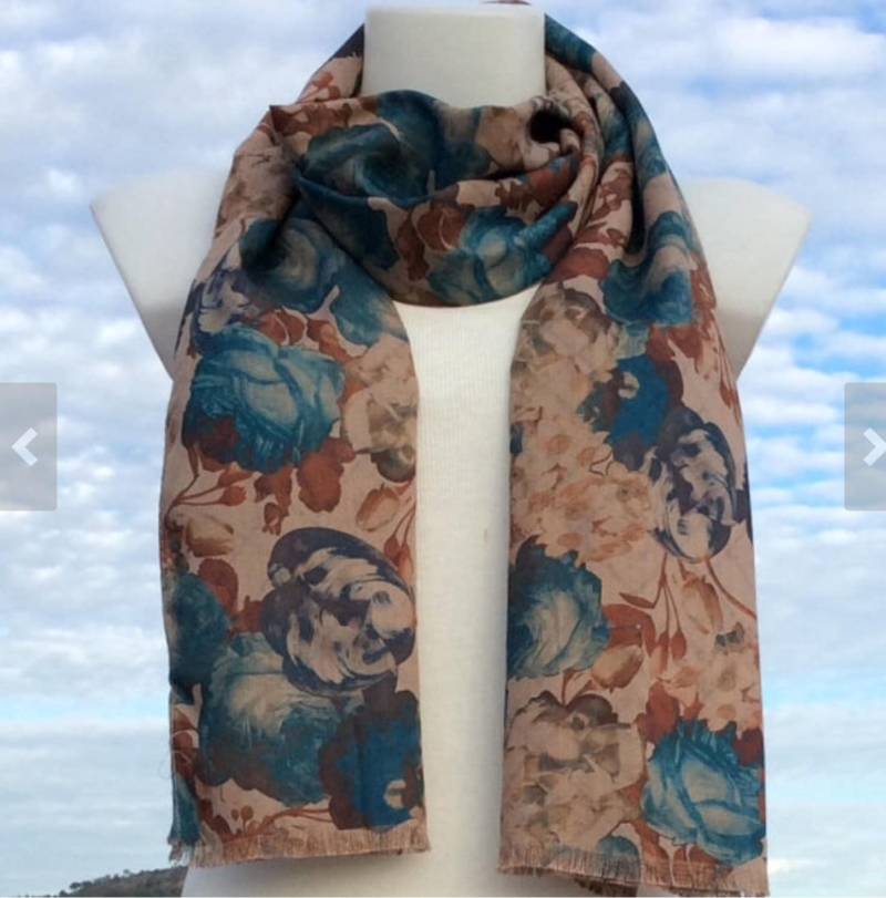Doppel Schicht Schal Herbst Schals Für Frauen Mode Winter Frühling Damen Floral Einzigartige von Etnyka