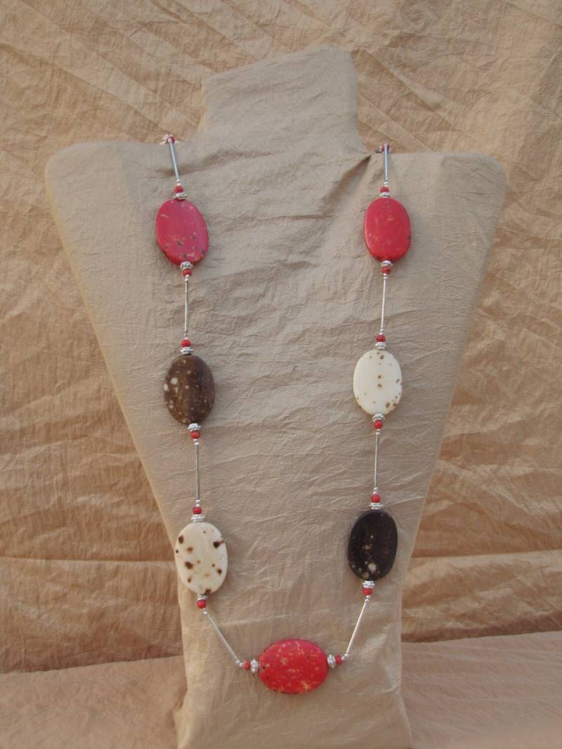 Halsketten Für Frauen Unikat Statement Knochen Lange Ethno Halskette Boho von Etnyka