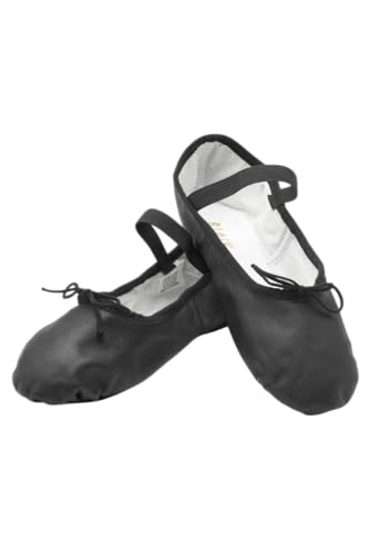 Etoile Arise Mädchen S0209G für Bloch Schuhe Halbspitze Anfänger Vollsohle Leder Sport Tanz Klassische Ballerina Relax Aufsatz Schüler Fuß Tanzfasern Lehrer (Schwarz Pflanze C, 11.5) von Etoile