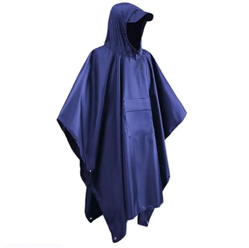 Etomvoop Regenponcho Erwachsene Wasserdicht Regenmantel Leicht Wiederverwendbar Herren Wasserdicht Regenmantel 3 in 1 Multifunktions Regenschutz für Outdoor Wandern Camping Radfahren Reisen, blau, von Etomvoop