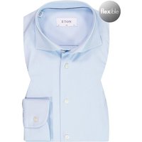 ETON Herren Hemd blau Mikrofaser Slim Fit von Eton