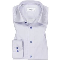 ETON Herren Hemd blau Baumwolle gemustert Slim Fit von Eton