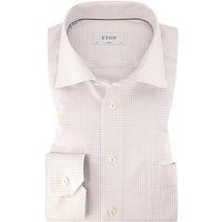 ETON Herren Hemd rosa Baumwolle kariert Slim Fit von Eton