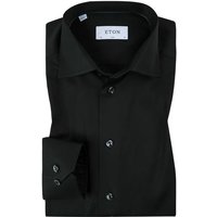 ETON Herren Hemd schwarz Baumwolle Slim Fit von Eton