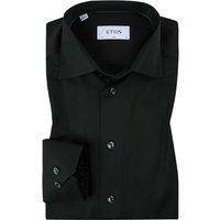 ETON Herren Hemd schwarz Baumwolle Slim Fit von Eton