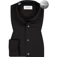 ETON Herren Hemd schwarz Mikrofaser von Eton