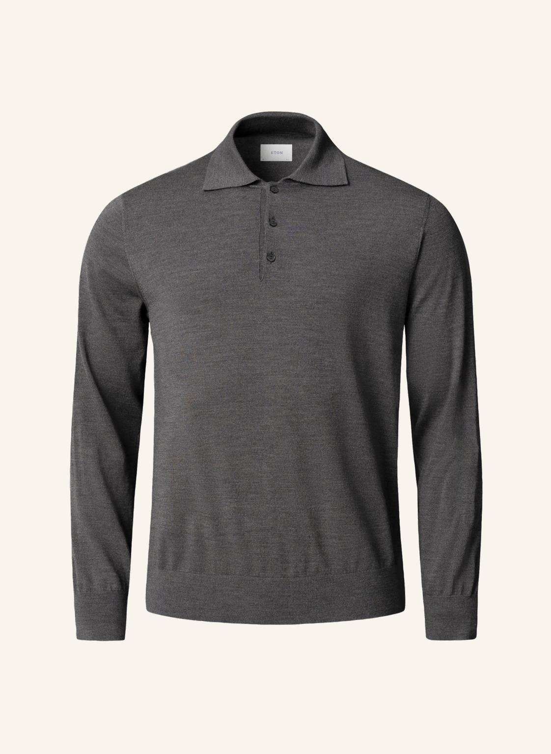 Eton Feinstrick-Polohemd grau von Eton