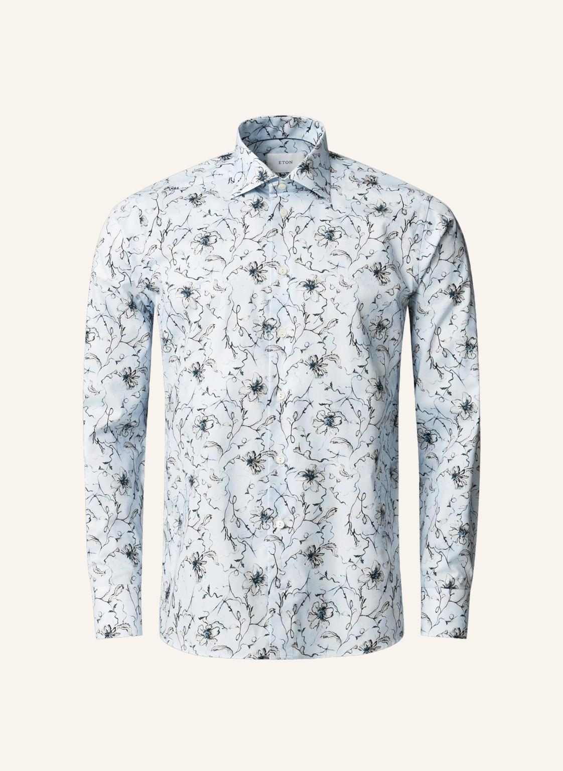 Eton Geblümtes Signature-Twill-Hemd Slim Fit blau von Eton