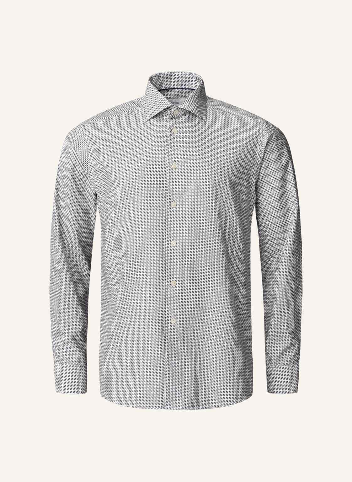 Eton Geometrisch Signature Twill-Hemd Slim Fit blau von Eton
