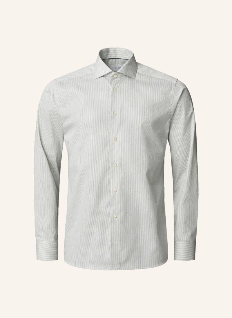 Eton Gestreiftes Fine Twill-Hemd Contemporary Fit gruen von Eton