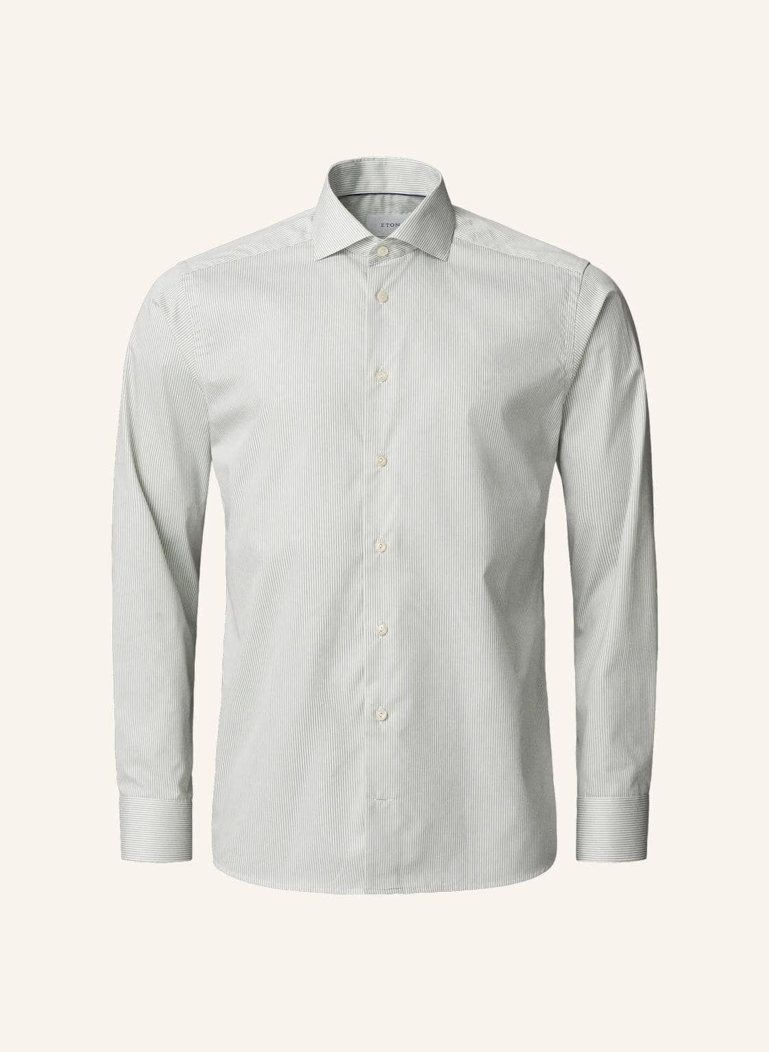 Eton Gestreiftes Fine Twill-Hemd Slim Fit gruen von Eton