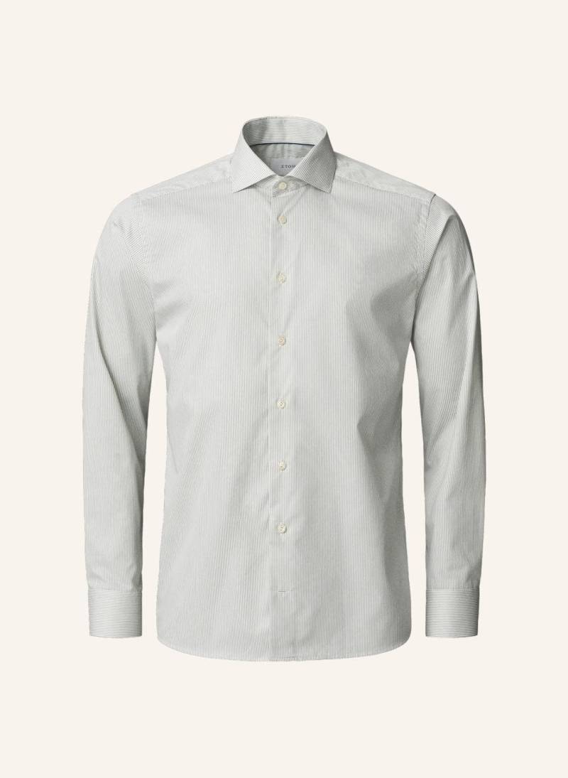 Eton Gestreiftes Fine Twill-Hemd Slim Fit gruen von Eton