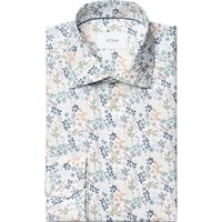 Eton Glattes Twill-Hemd mit floralem Muster und Kentkragen, Slim in 40S von Eton