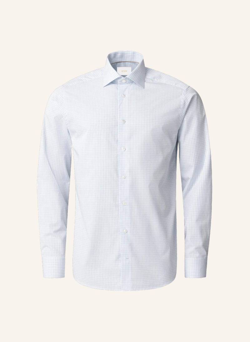 Eton Hemd Baumwolle Piqué Contemporary Fit blau von Eton
