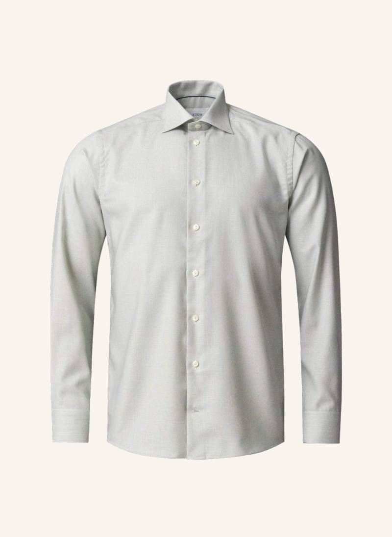 Eton Hemd Fine Twill Slim Fit gruen von Eton