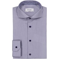 Eton Hemd mit Fineliner-Muster und floralem Ausputz, Super Slim von Eton