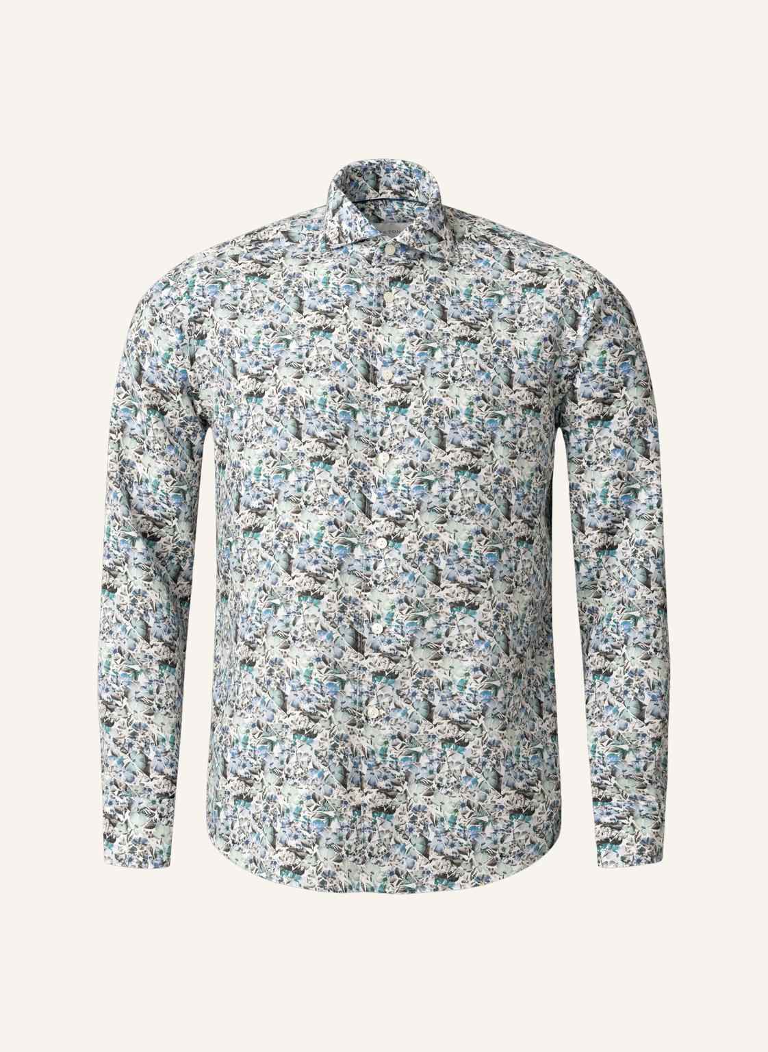 Eton Leinenhemd Mit Mosaikblütenmuster Slim Fit blau von Eton