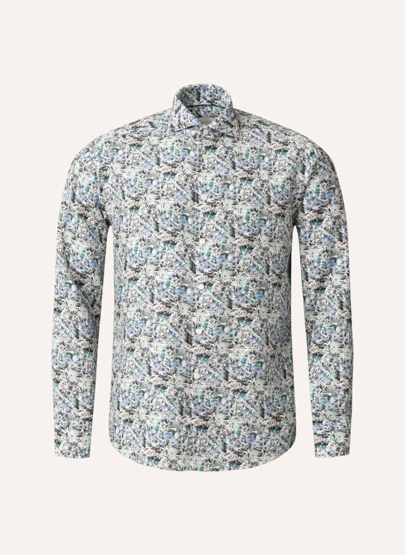 Eton Leinenhemd Mit Mosaikblütenmuster Slim Fit blau von Eton